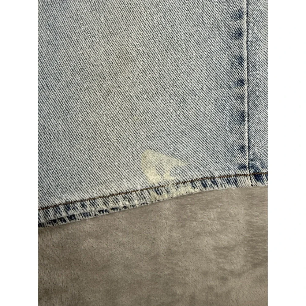Levis 505 Jean Shorts Mens 38 Distressed Denim Orange Tab 90s Vtg Made‎ In USA